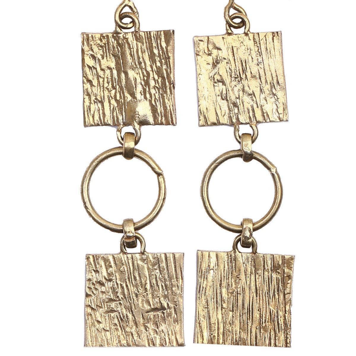 Bronze Dangle Earrings | Square Hook Earrings 2