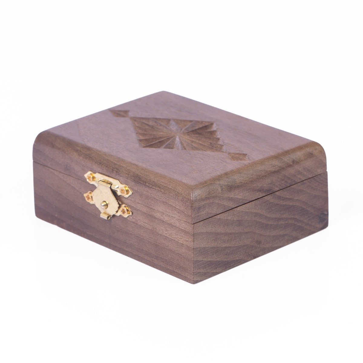 Walnut Carved Ring Box | Antique Two-in-one Ring Box 1