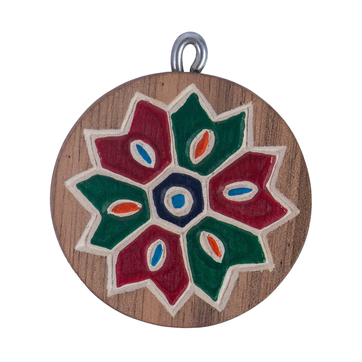 Walnut Floral Carved Keychain | Wooden Antique Keychain 1