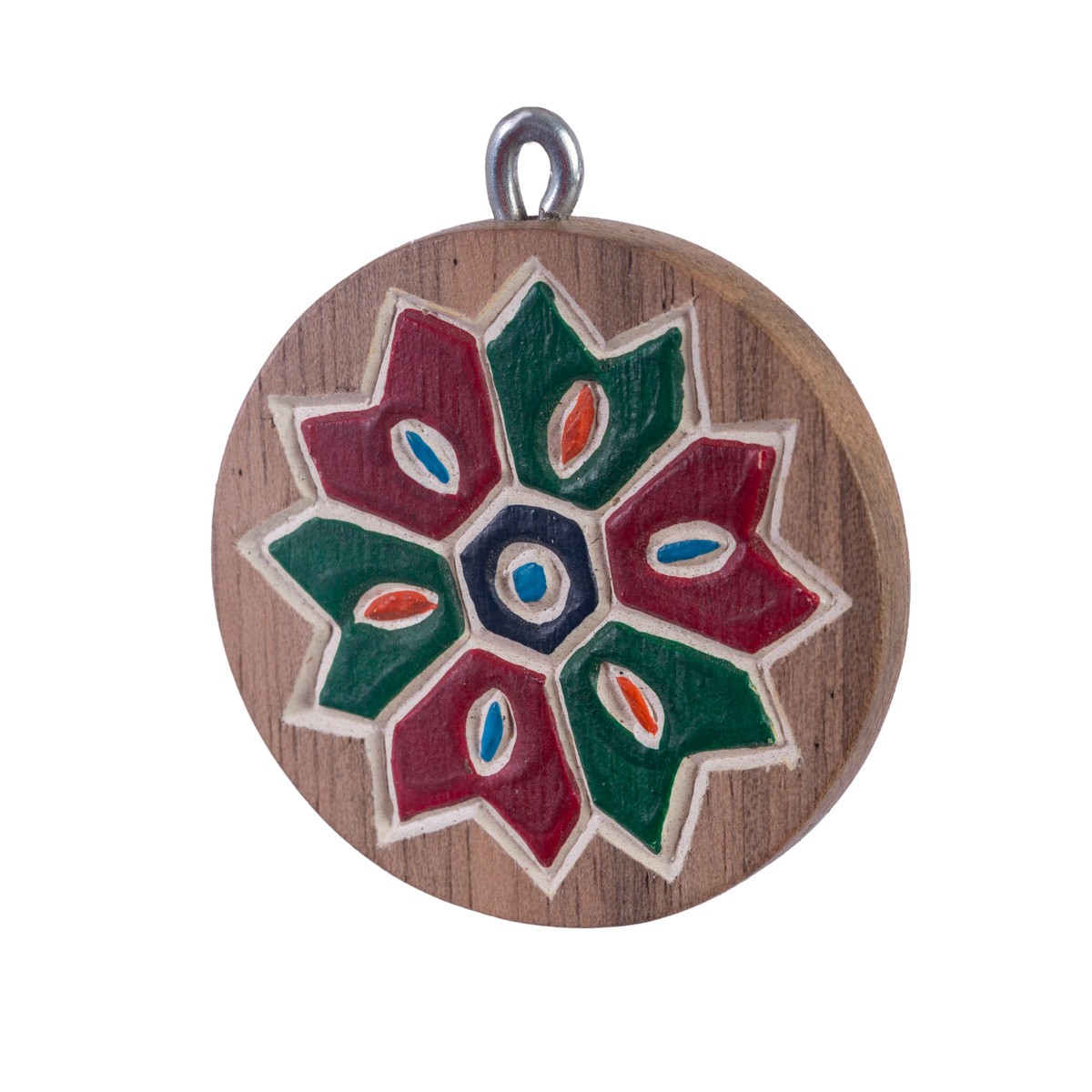 Walnut Floral Carved Keychain | Wooden Antique Keychain 2