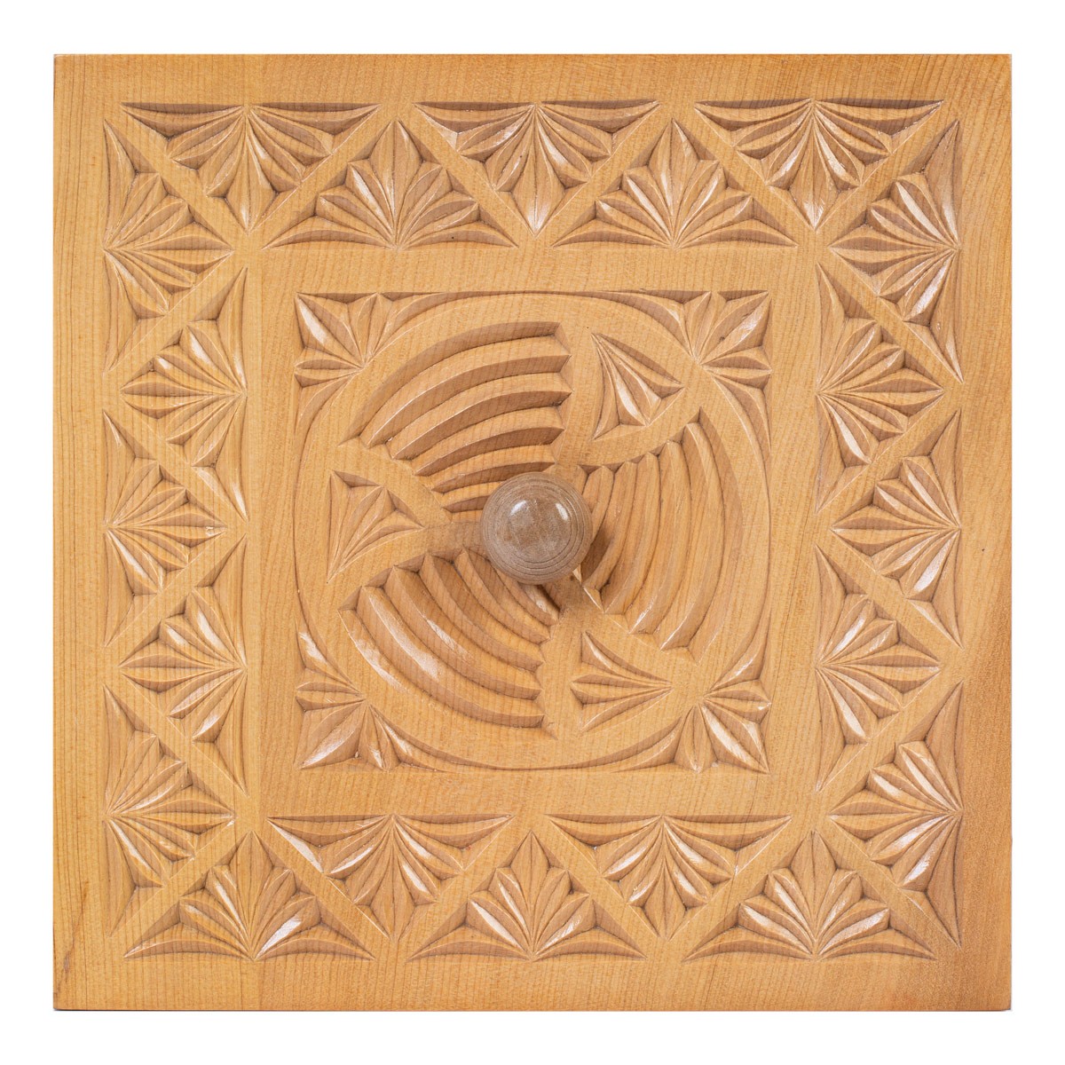 Archa Wood Candy Dish with Lid | Square Carved Candy Plate 5