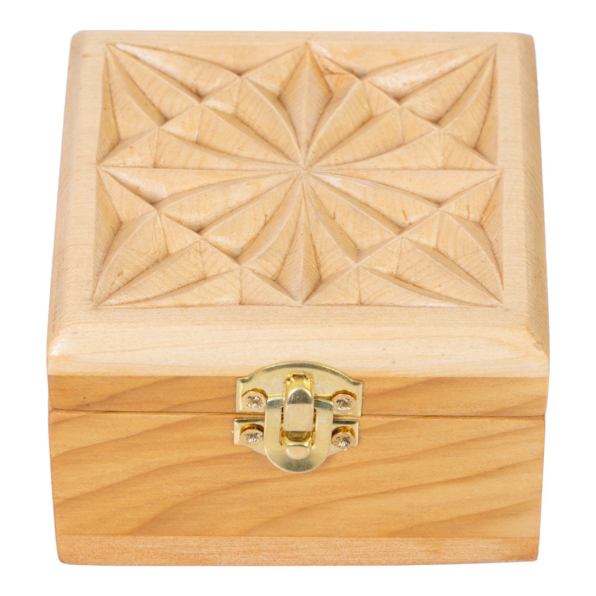 Square Wooden Watch Box | Carved Wooden Jewel Box 3