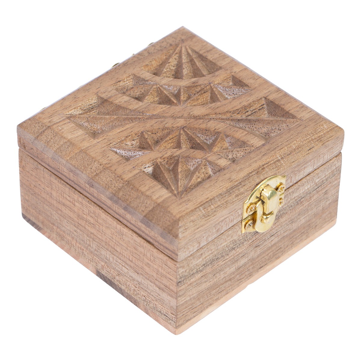 Archa Wood Square Watch Box | Wooden Carved Jewel Box 1