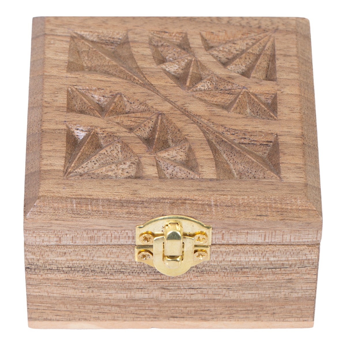 Archa Wood Square Watch Box | Wooden Carved Jewel Box 3