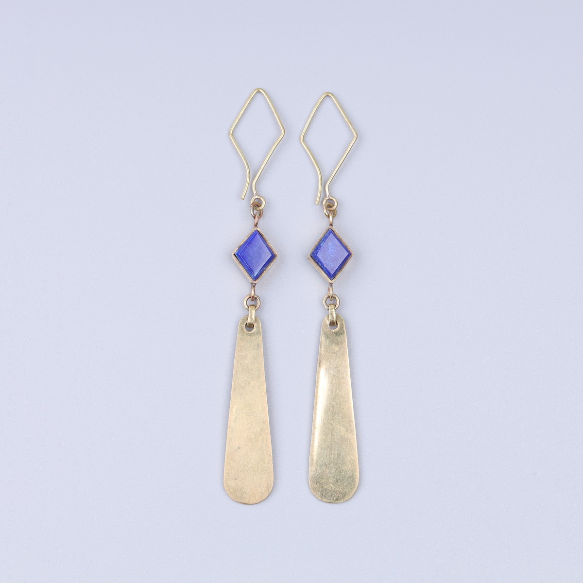 Lapis Lazuli Drop Earrings | Gold Plated Dangle Earrings 3