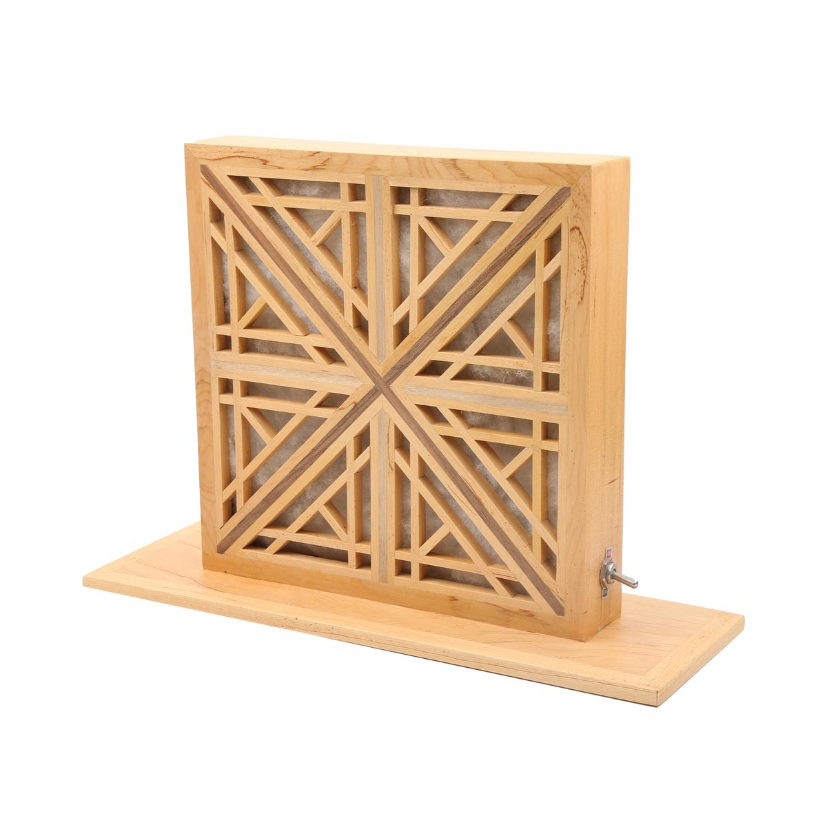 Archa Wood Handcrafted Lamp | Square Jali Panel Table Lamp 3