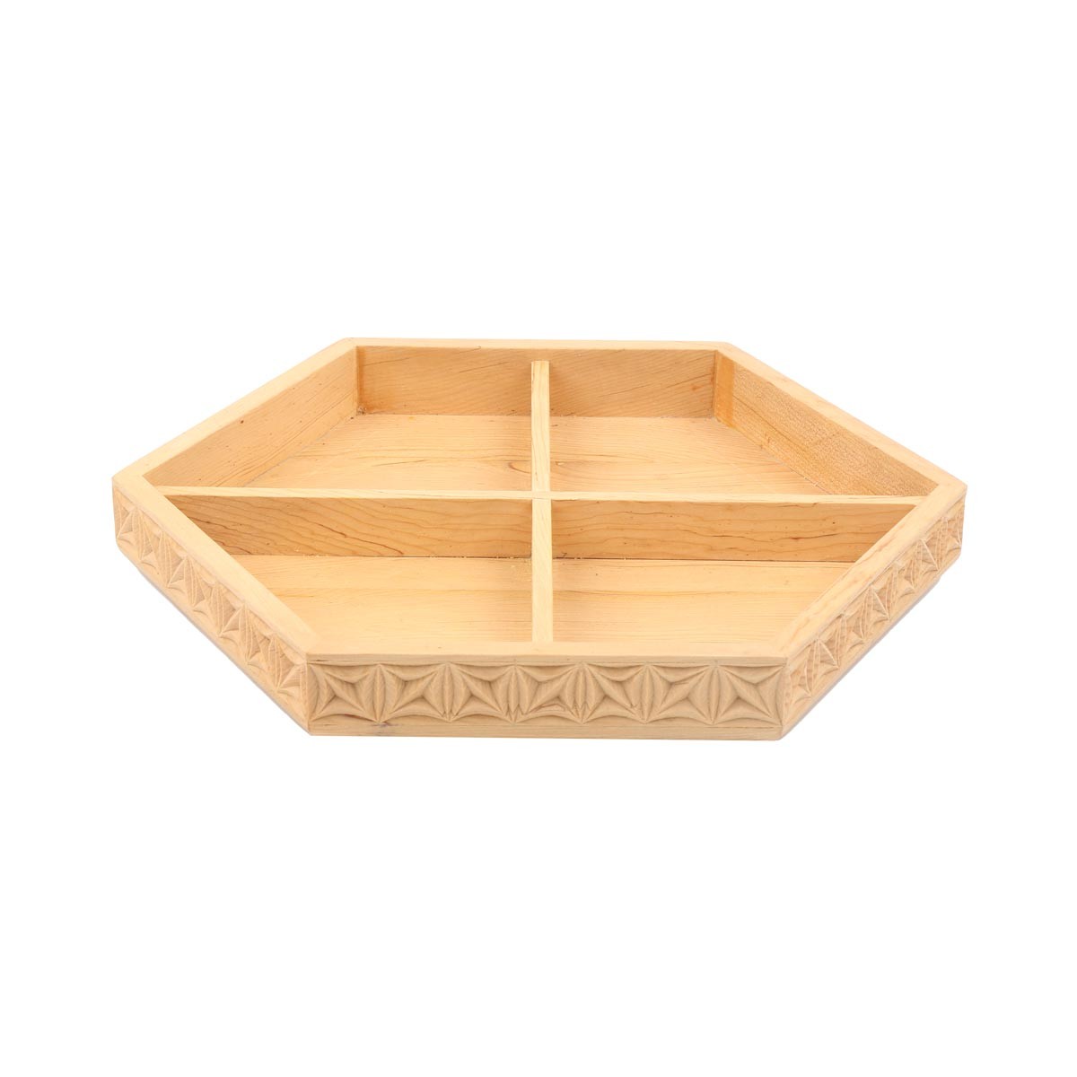 Archa Wood Dry Fruit Plate | Hexagonal Candy Dish 1