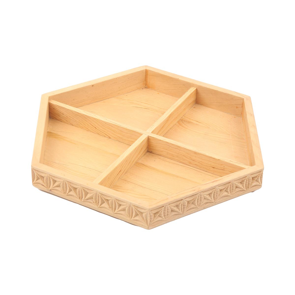 Archa Wood Dry Fruit Plate | Hexagonal Candy Dish 3