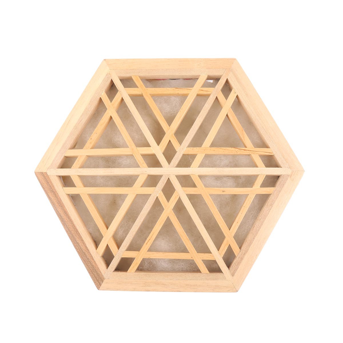 Archa Wood Jali Lamp with Stand | Hexagonal Wooden Lamp Stand 3