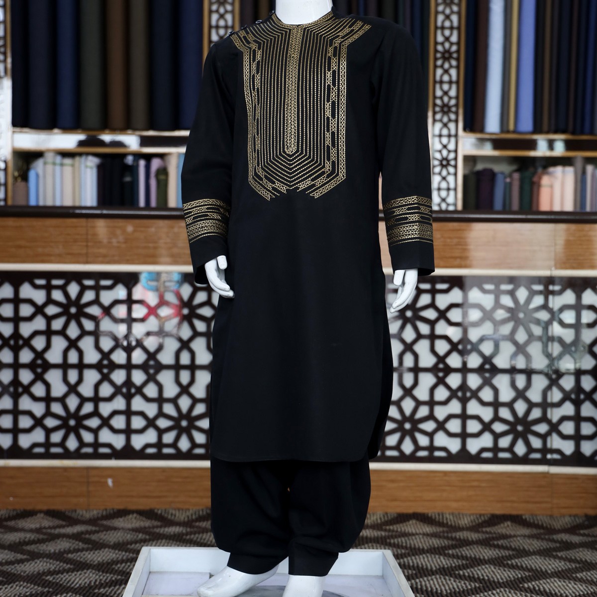 Black Afghan Men's Outfit, Perahan Tunban 3