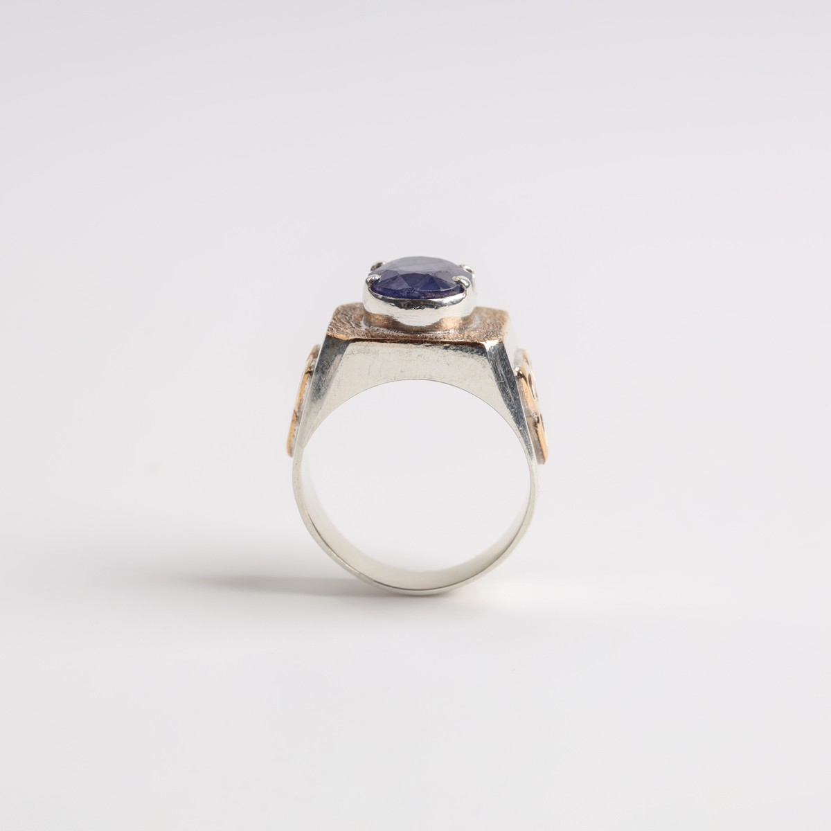 Silver Brass Sapphire Ring – Unique Afghan Jewelry 3