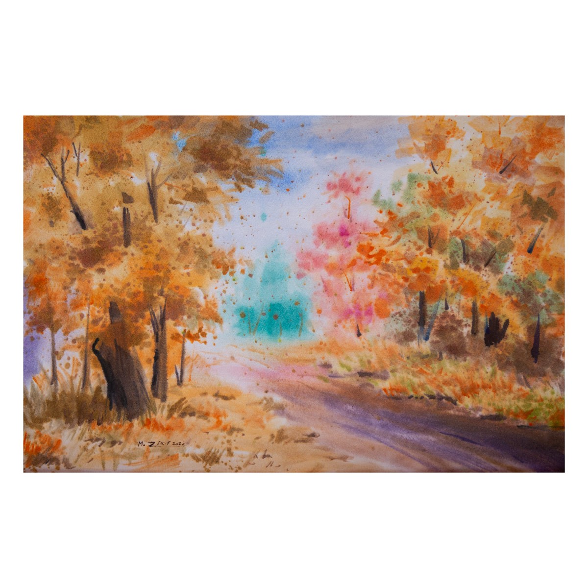 Fall Trees Portrait | Water Color Fine Art 1