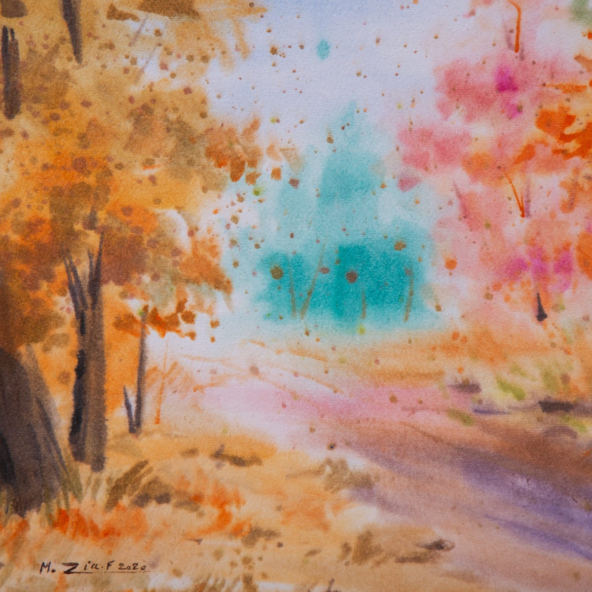 Fall Trees Portrait | Water Color Fine Art 2