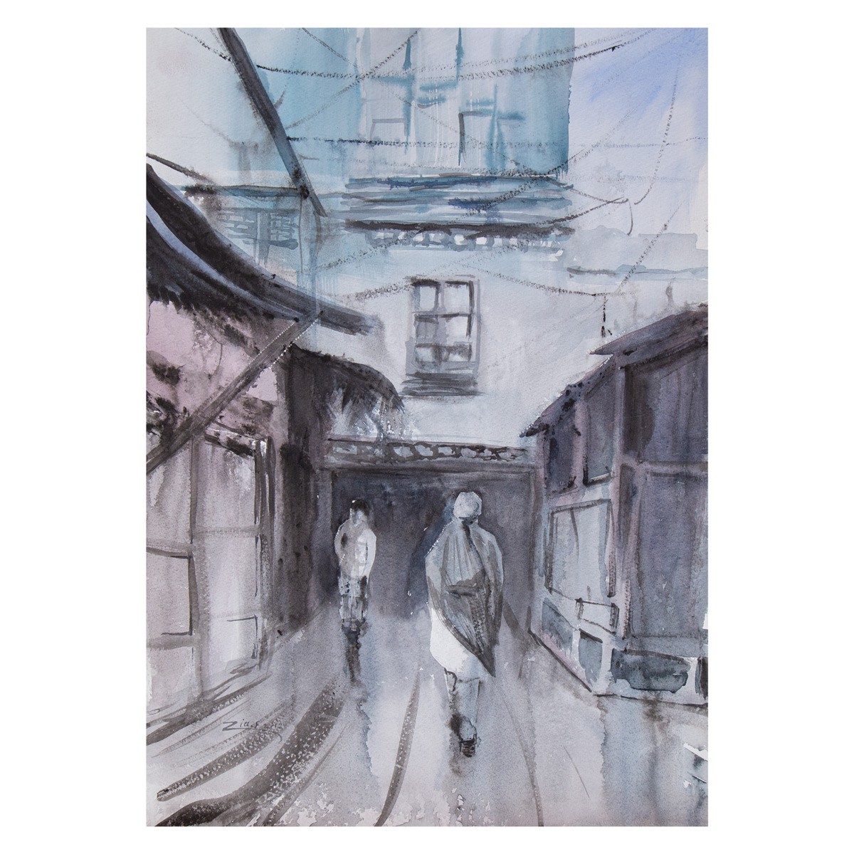 Kabul Alley Painting | Water Color Fine Art 1