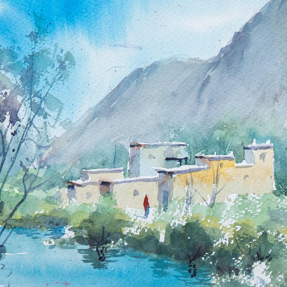 Village Painting| Water Color Portrait 2