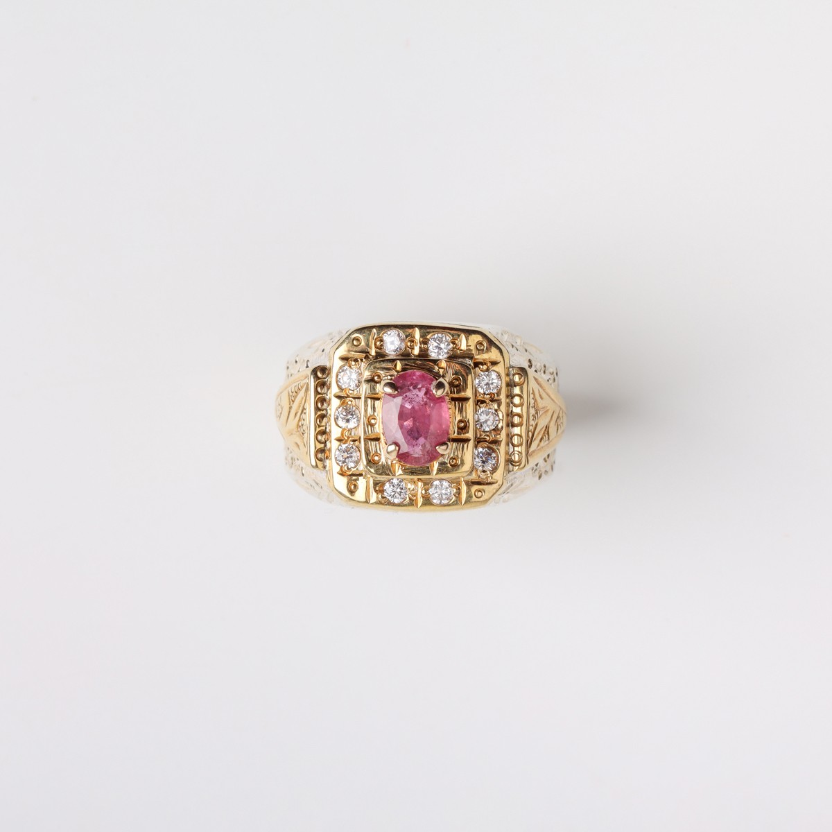 Royal Ruby Two-Tone Sterling Silver Men Ring 2
