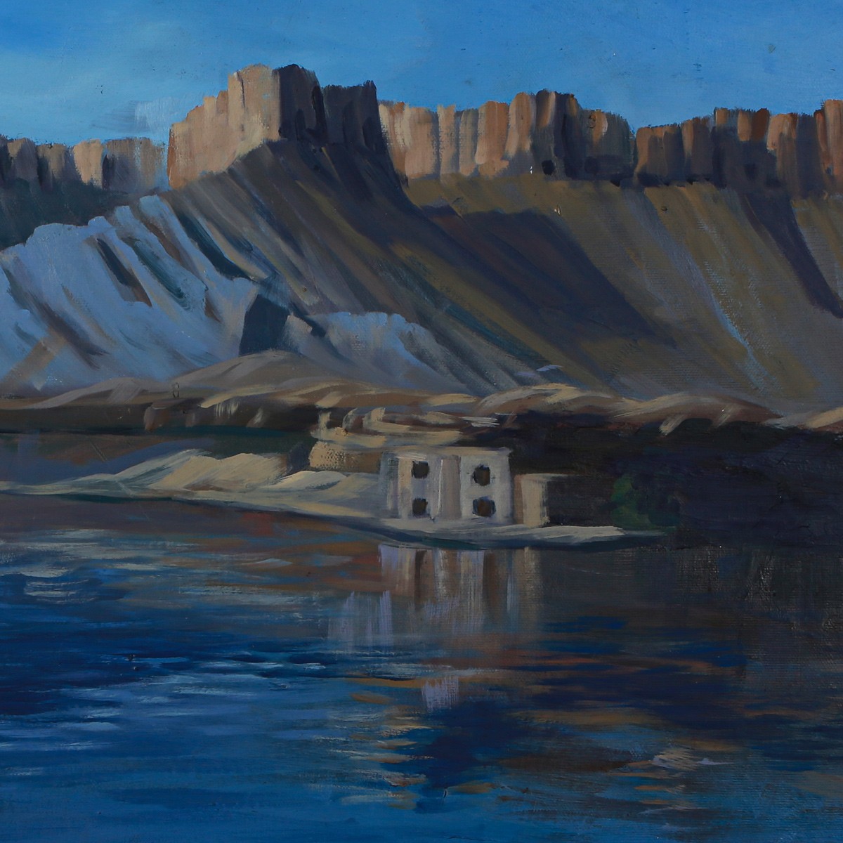 Bande Amir Landscape Painting | Mountainous Bande Amir Art Work 2