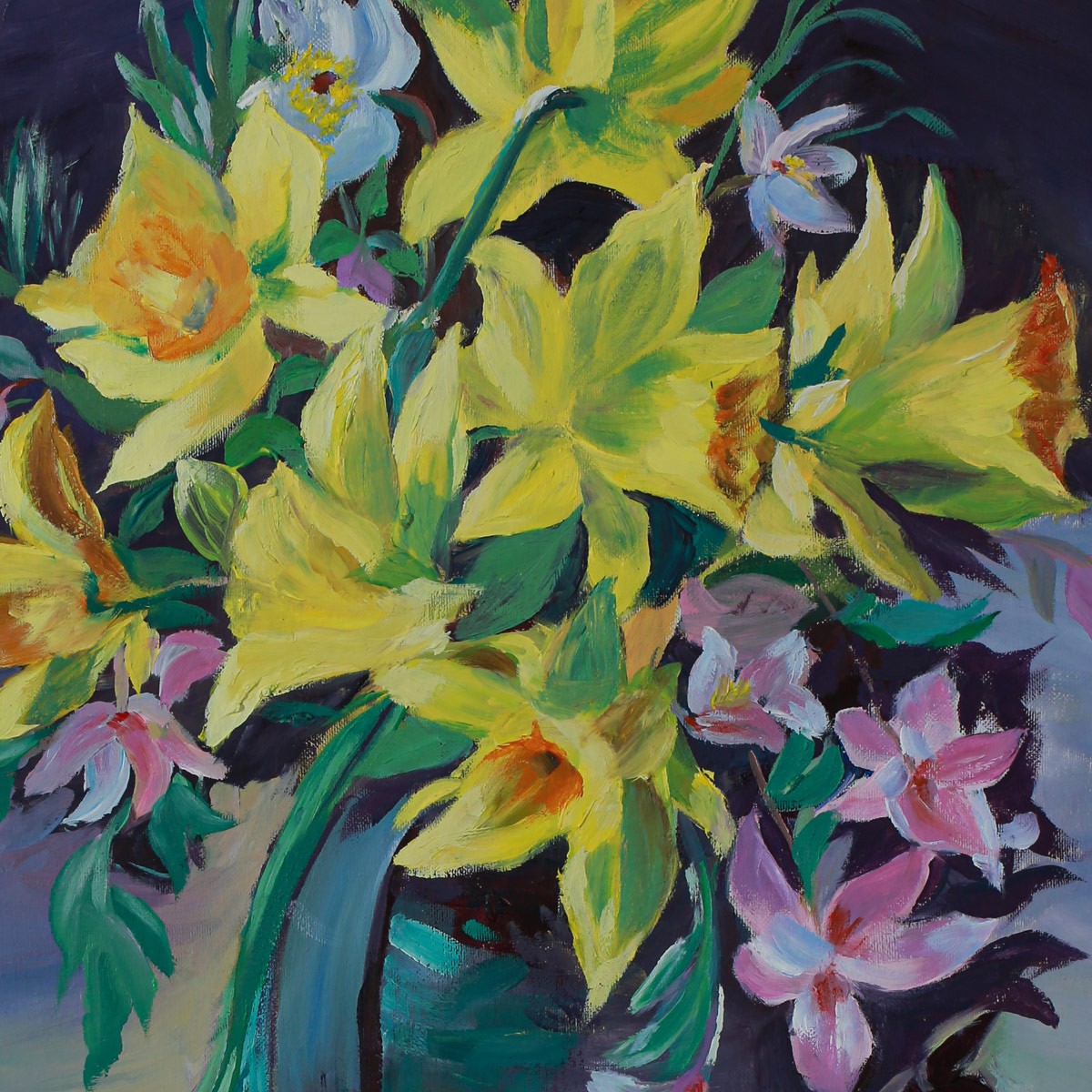 Flower Vase Art Work | Flower Bunch Wall-Hanging Painting 2