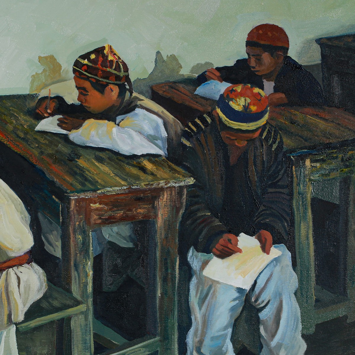 School Class Boys Painting | Wall Artwork 2