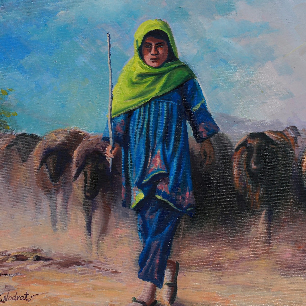 Shepherd Kuchi Girl Portrait Artwork | Wall Art Painting 2