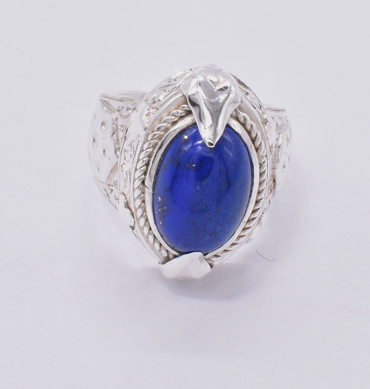 Lapiz Lazuli Classic Silver Ring | Handmade Vintage Style Men's Ring 1