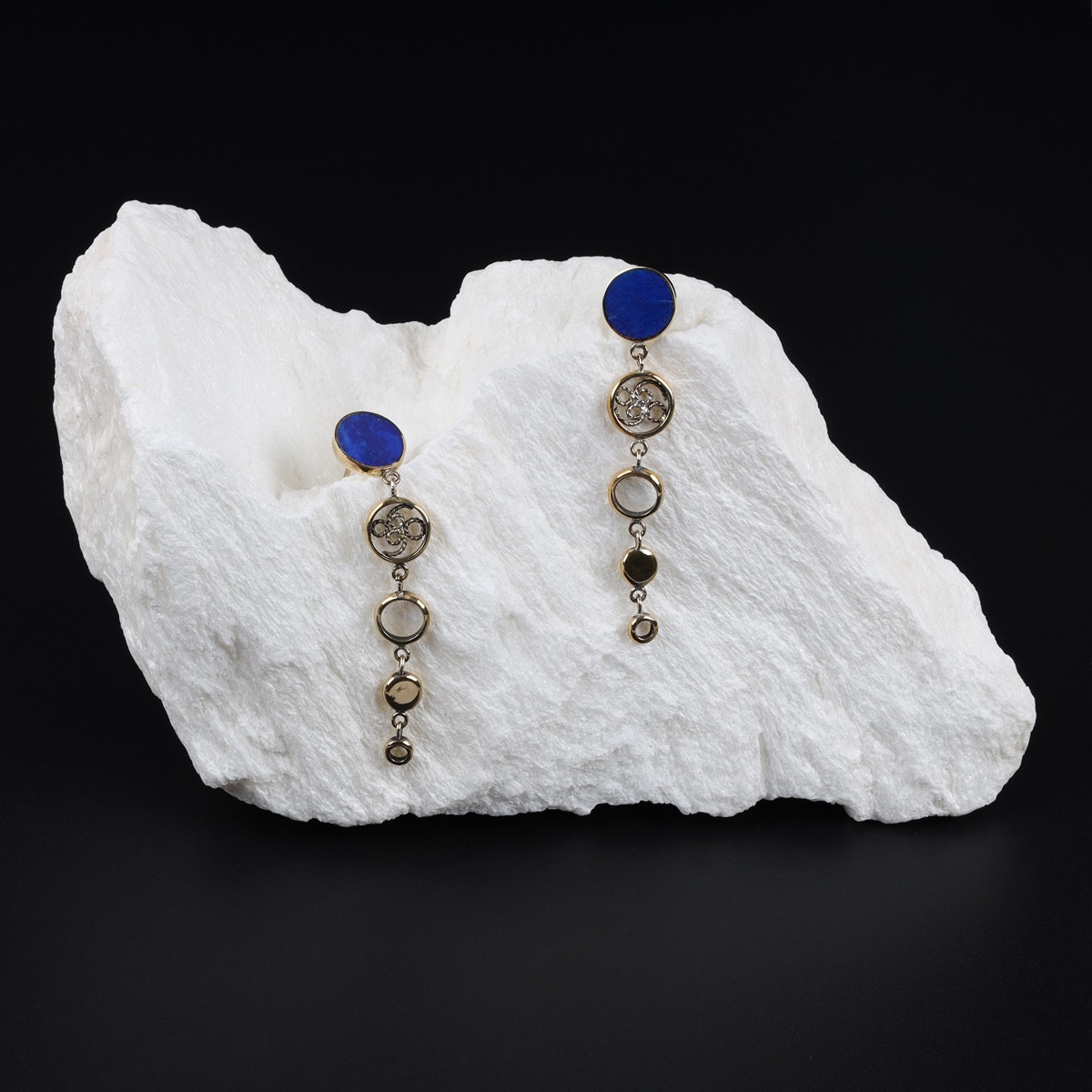 Earrings, Lapis stone, Lajaward afghani 1