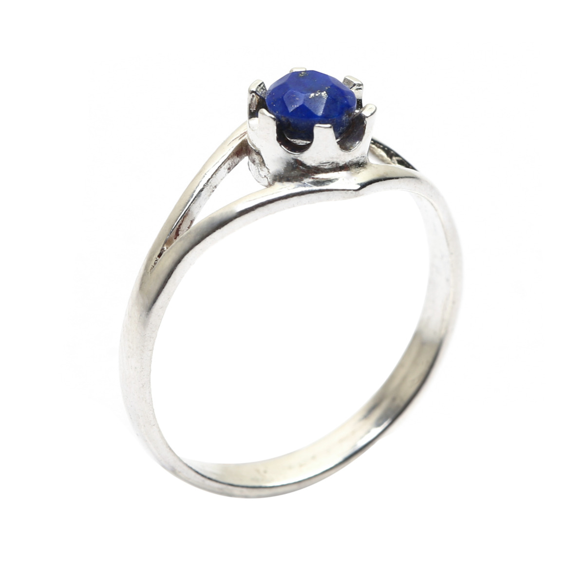 Lapis Lazuli Solitaire Ring | Silver Split Ring  1