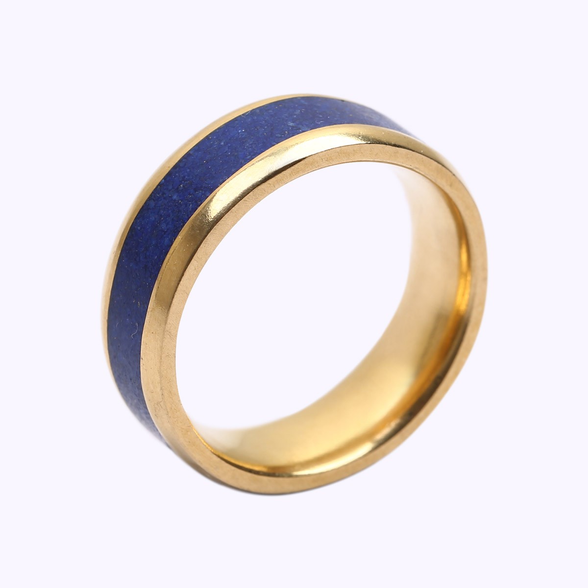 Lapis Lazuli Band Engagement Ring | Gold Plated Ring 1