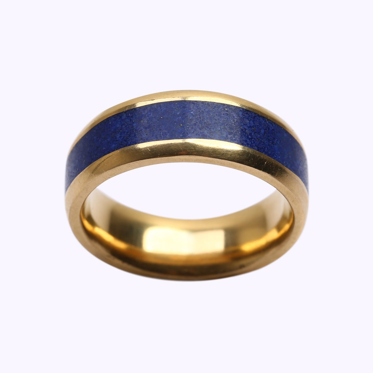Lapis Lazuli Band Engagement Ring | Gold Plated Ring 2