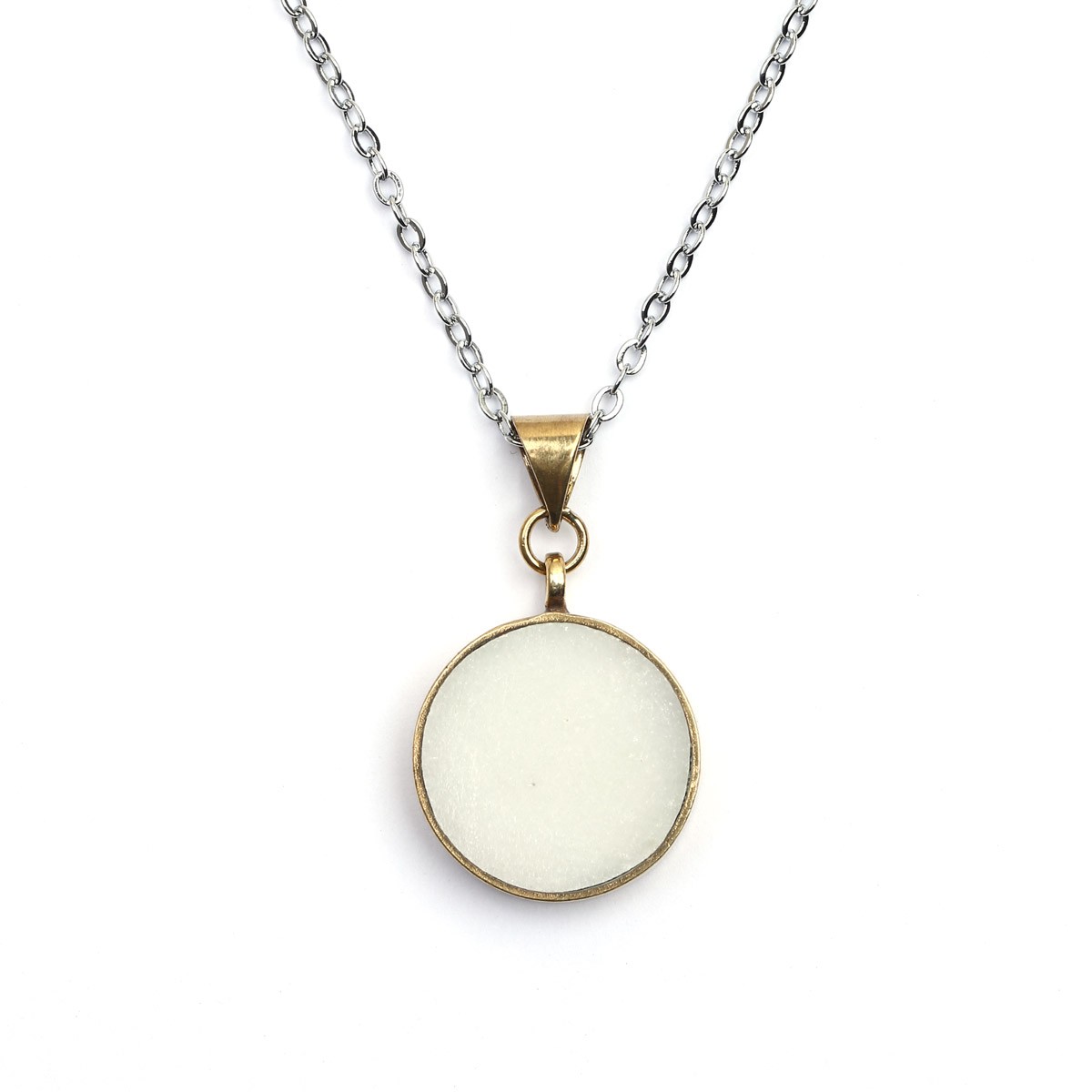 Gold Plated Marble Pendant | Silver Drop Locket 2