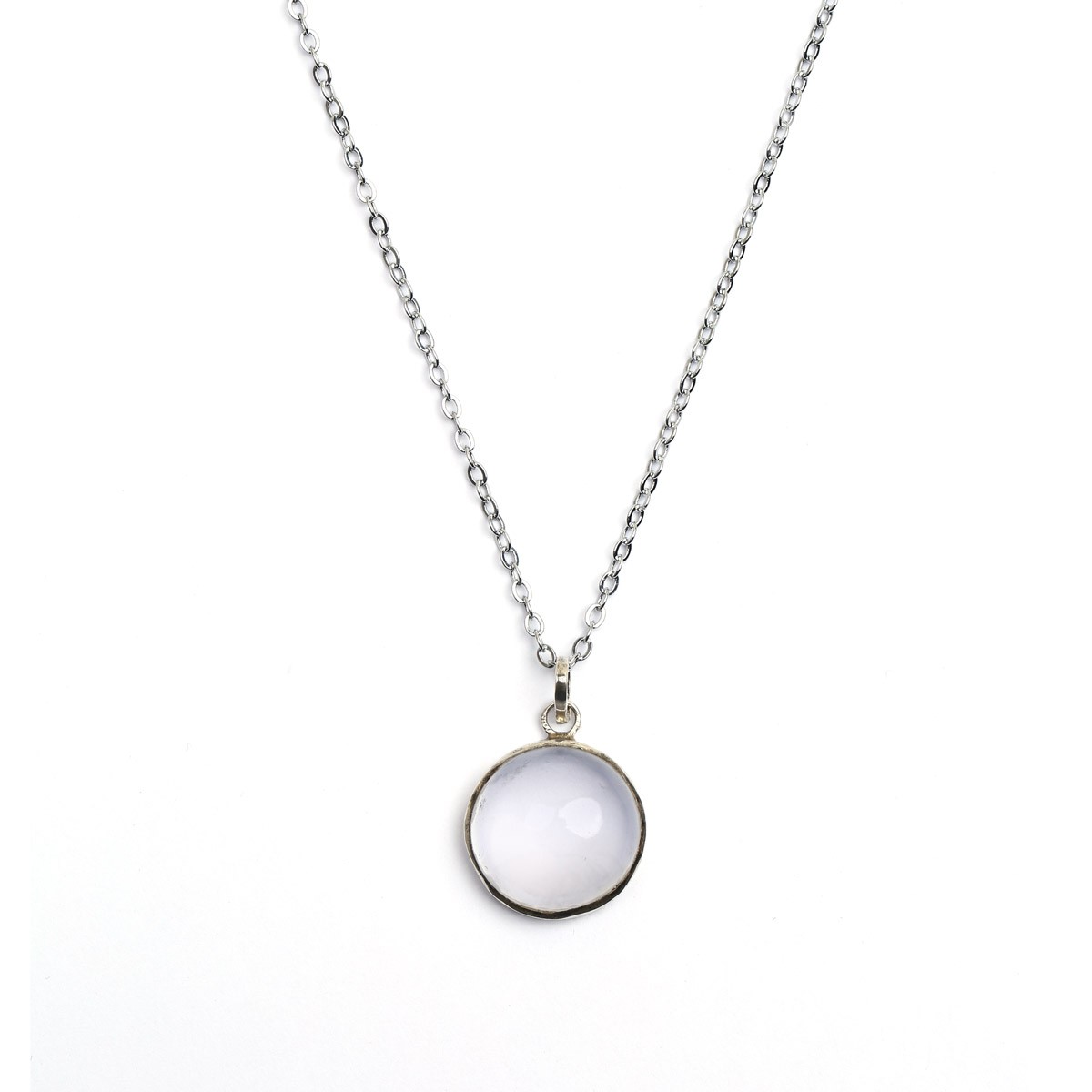Moonstone Round Pendant | Silver Plated Locket 1