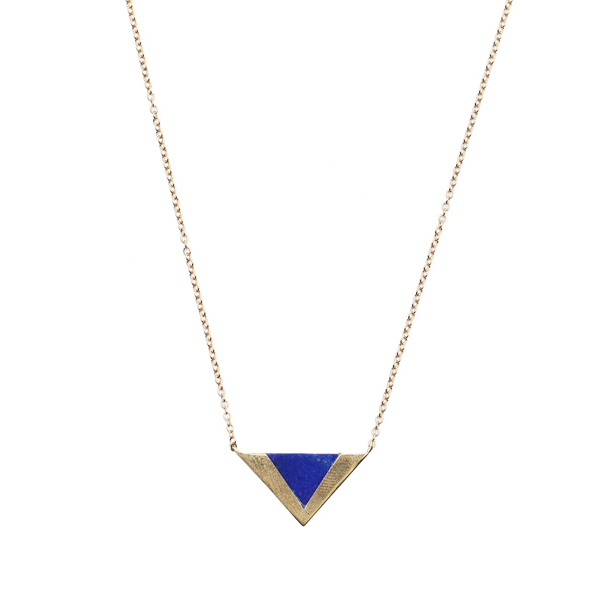 Lapis Lazuli Triangle Pendant | Gold Plated Silver Locket 1