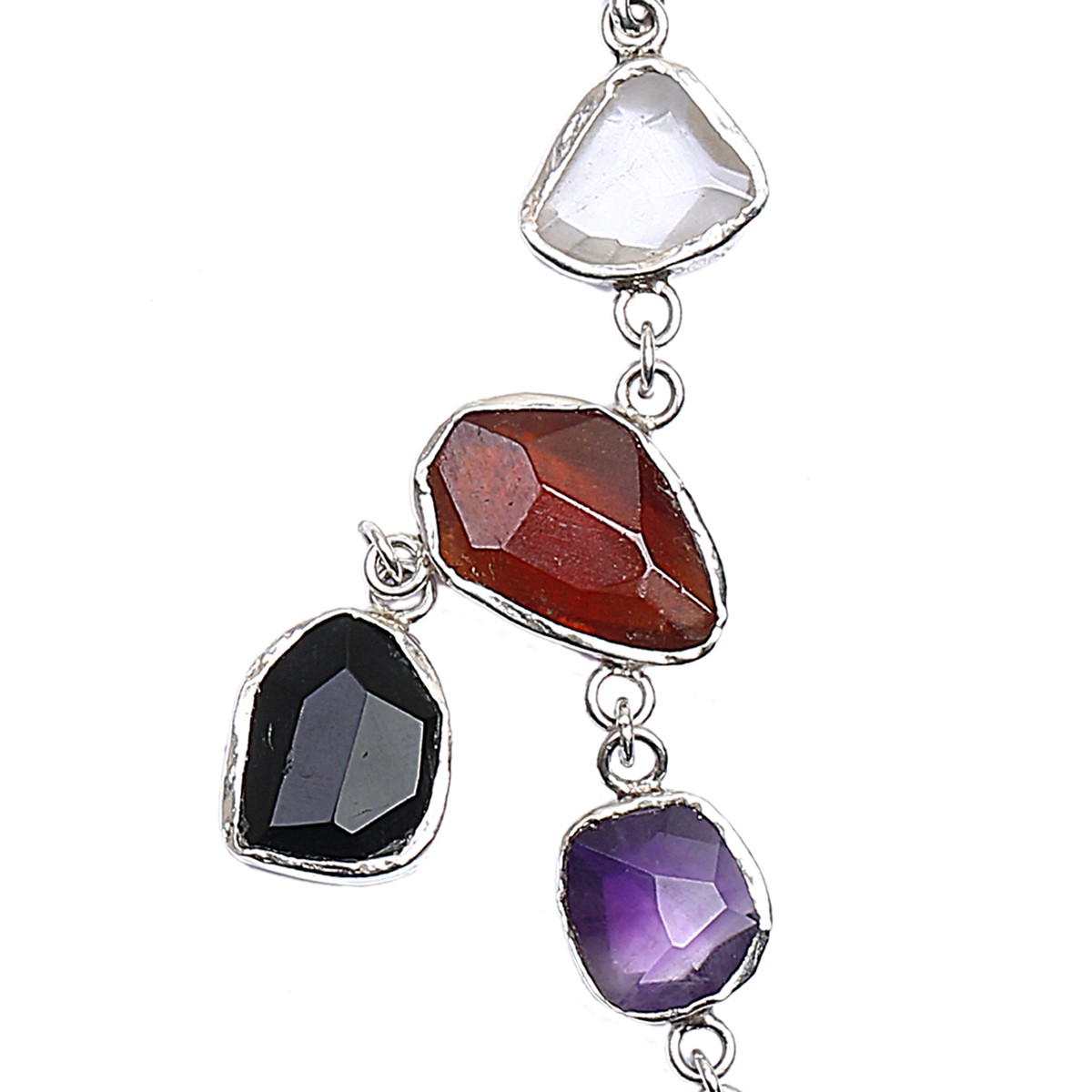 Multi-Stone Wire-Hook Earrings | Silver Cluster Earrings 2
