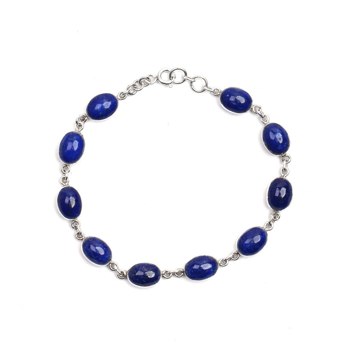 Lapis Silver Beaded Bracelet | Birthstone Silver Bracelet 1