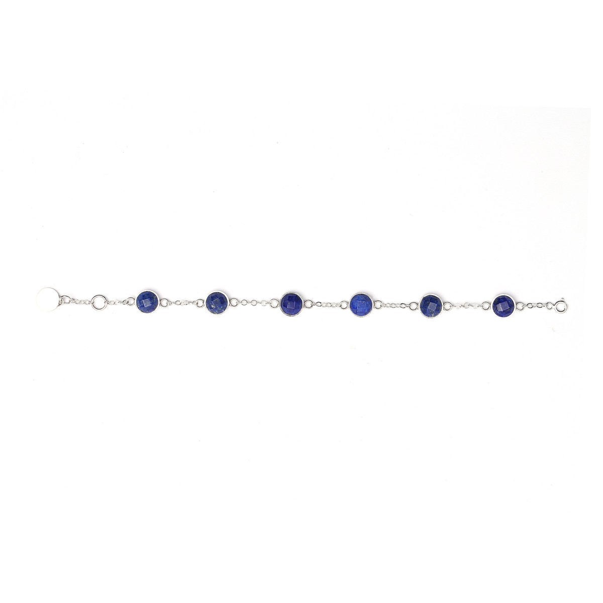 Lapis Sterling Flat Bracelet | Silver Birthstone Bracelet 1