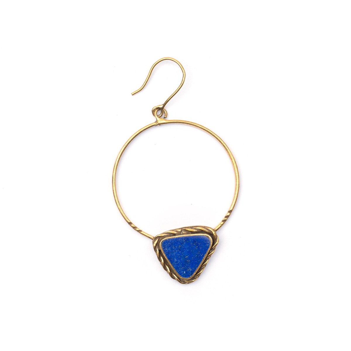 Lapis Bronze Hoop Earrings | Gold Plated Hook Earrings 2
