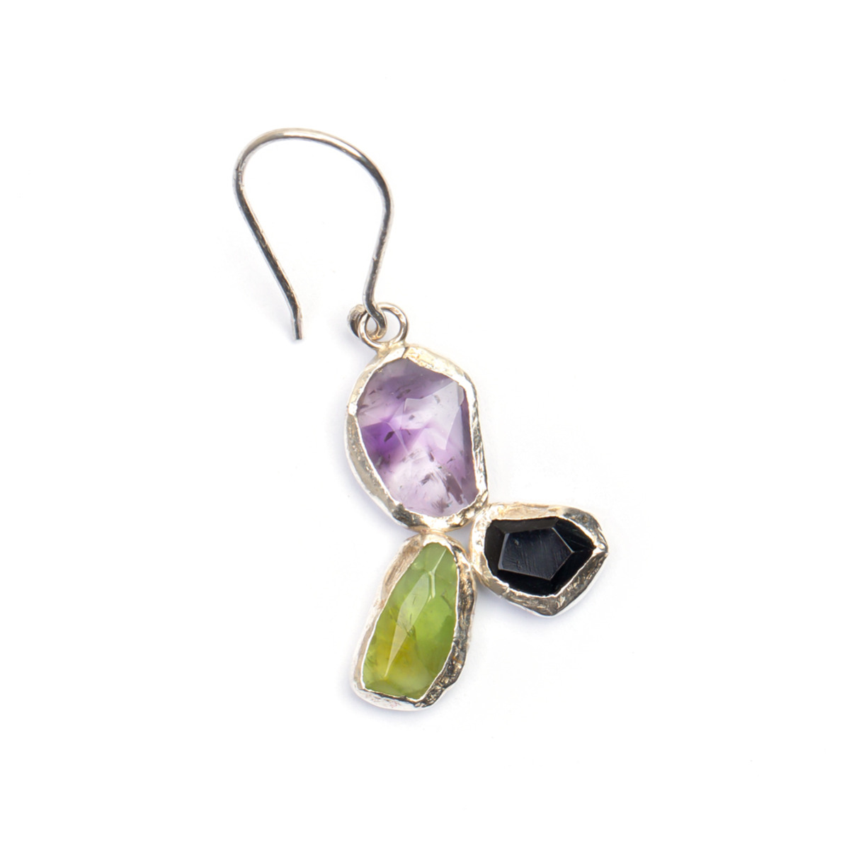 Multi-Stone Hook Earrings | Silver Cluster Earrings 2
