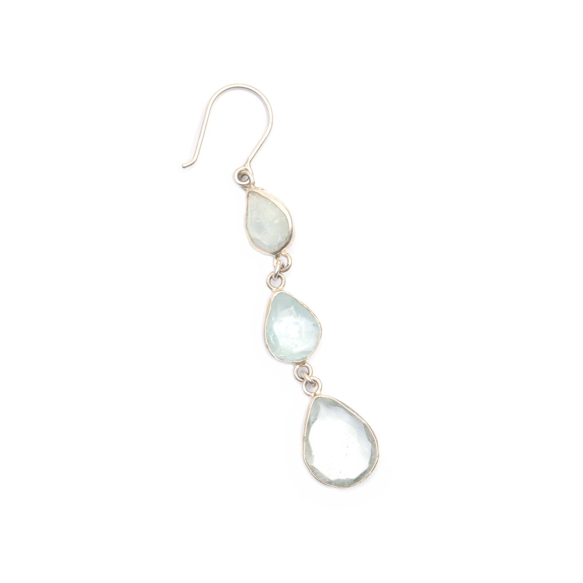 Aquamarine Shoulder Earrings | Silver Dangle Earrings 2