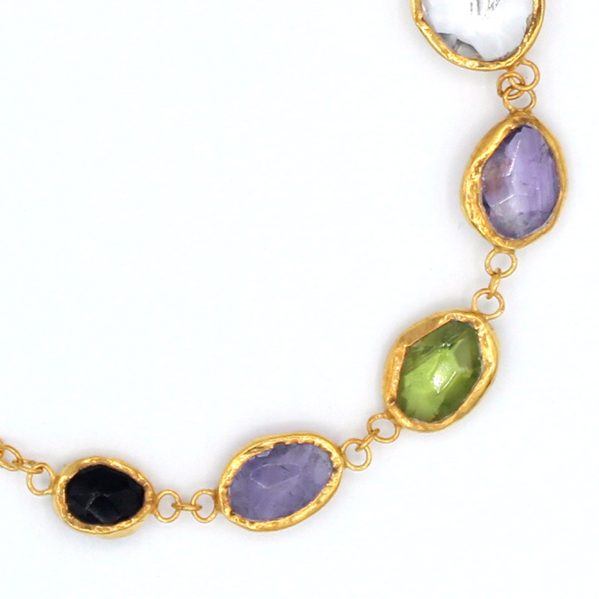 Multi-Stone Silver Bracelet | Gold Plated Chain Bracelet  2
