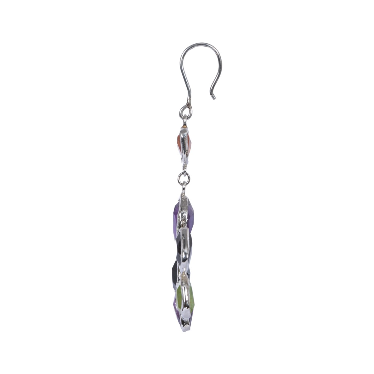 Multi-Stone Dangle Earrings | Silver Drop Earrings  2
