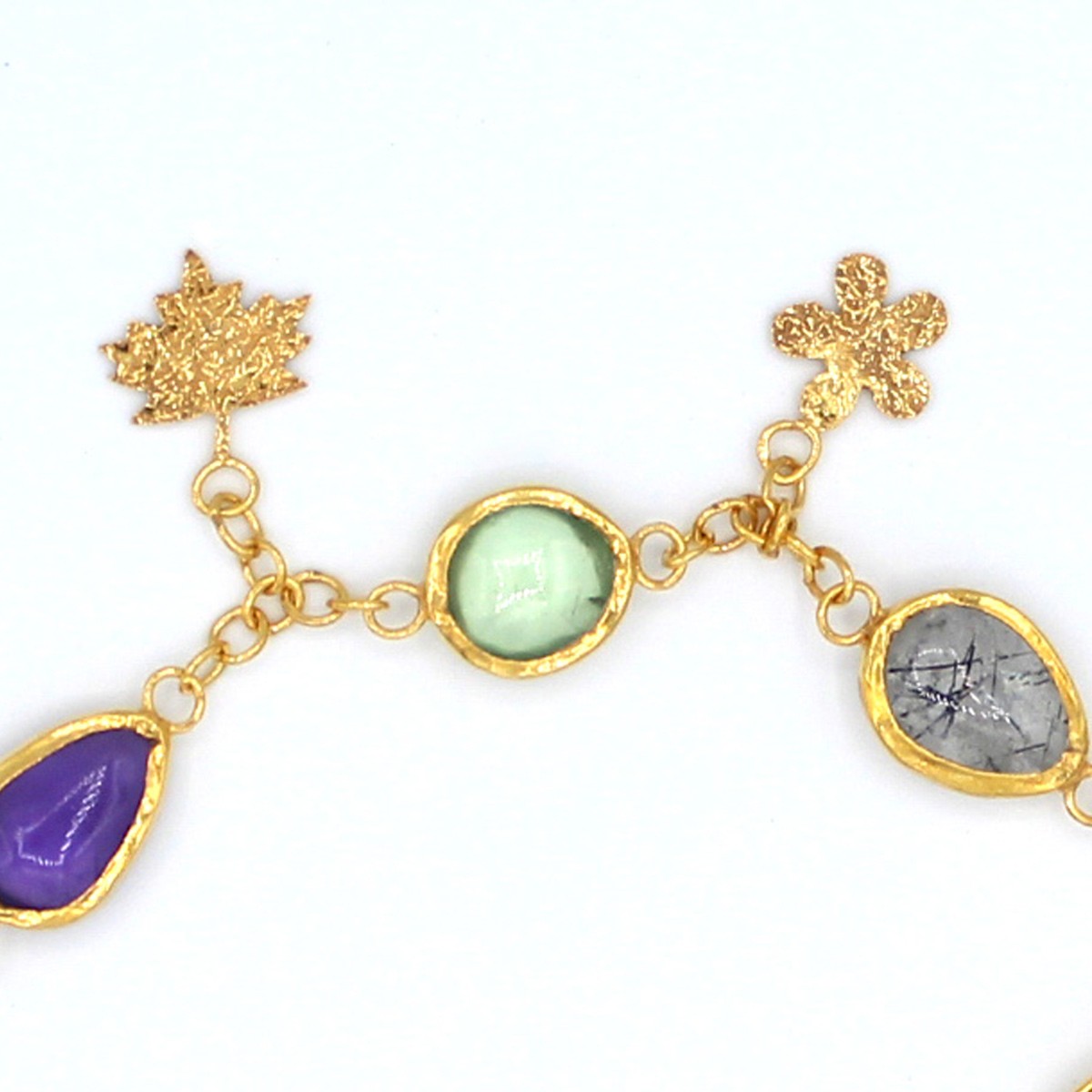 Multi-Stone Silver Bracelet | Gold Plated Charm Bracelet 3