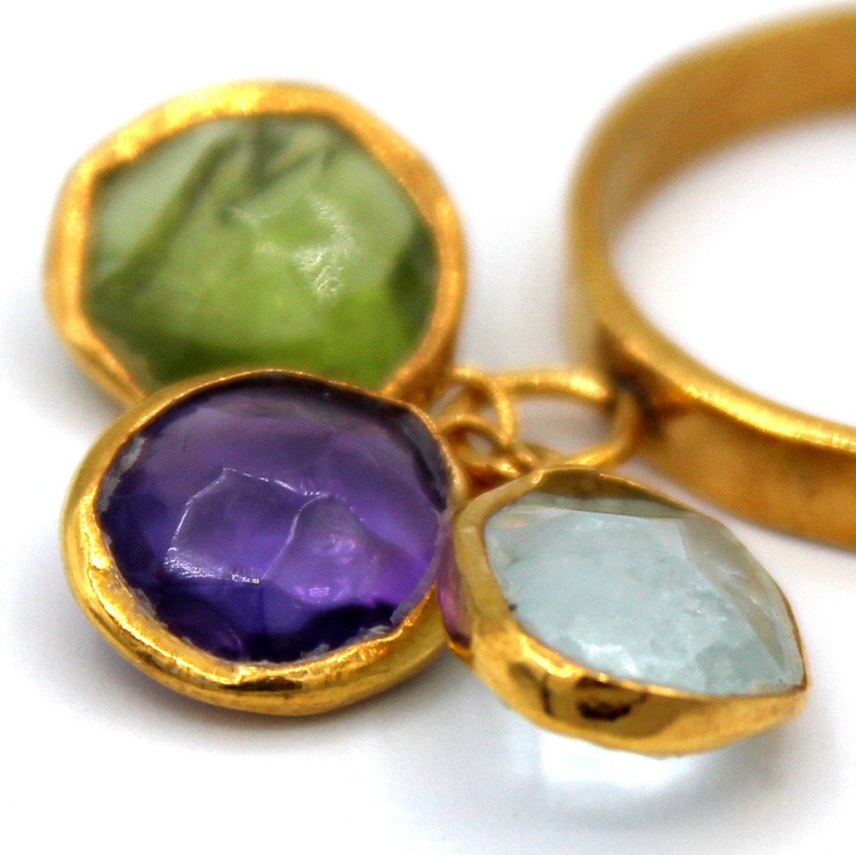 Multi-Stone Round Ring | Gold Plated Ring  2