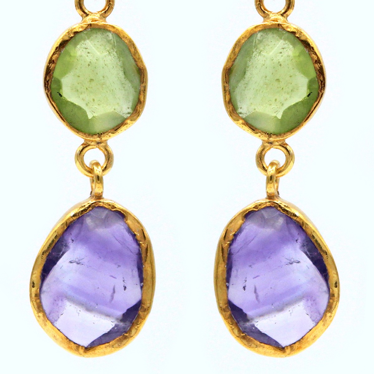 Multi-Stone Dangle Earrings | Gold Plated Drop Earrings  2