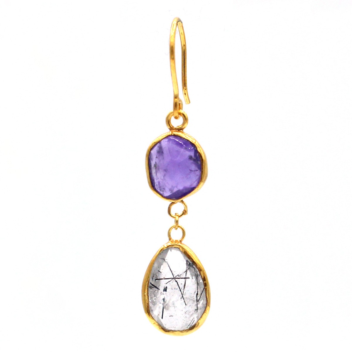 Multi-Stone Dangle Drop Earrings | Gold Plated Hook Earrings 3