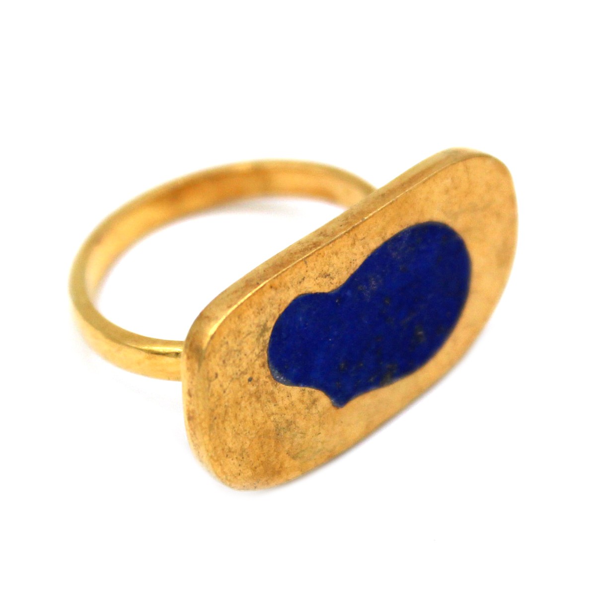 Lapis Lazuli Men's Ring | Silver Gold Platted Ring  1