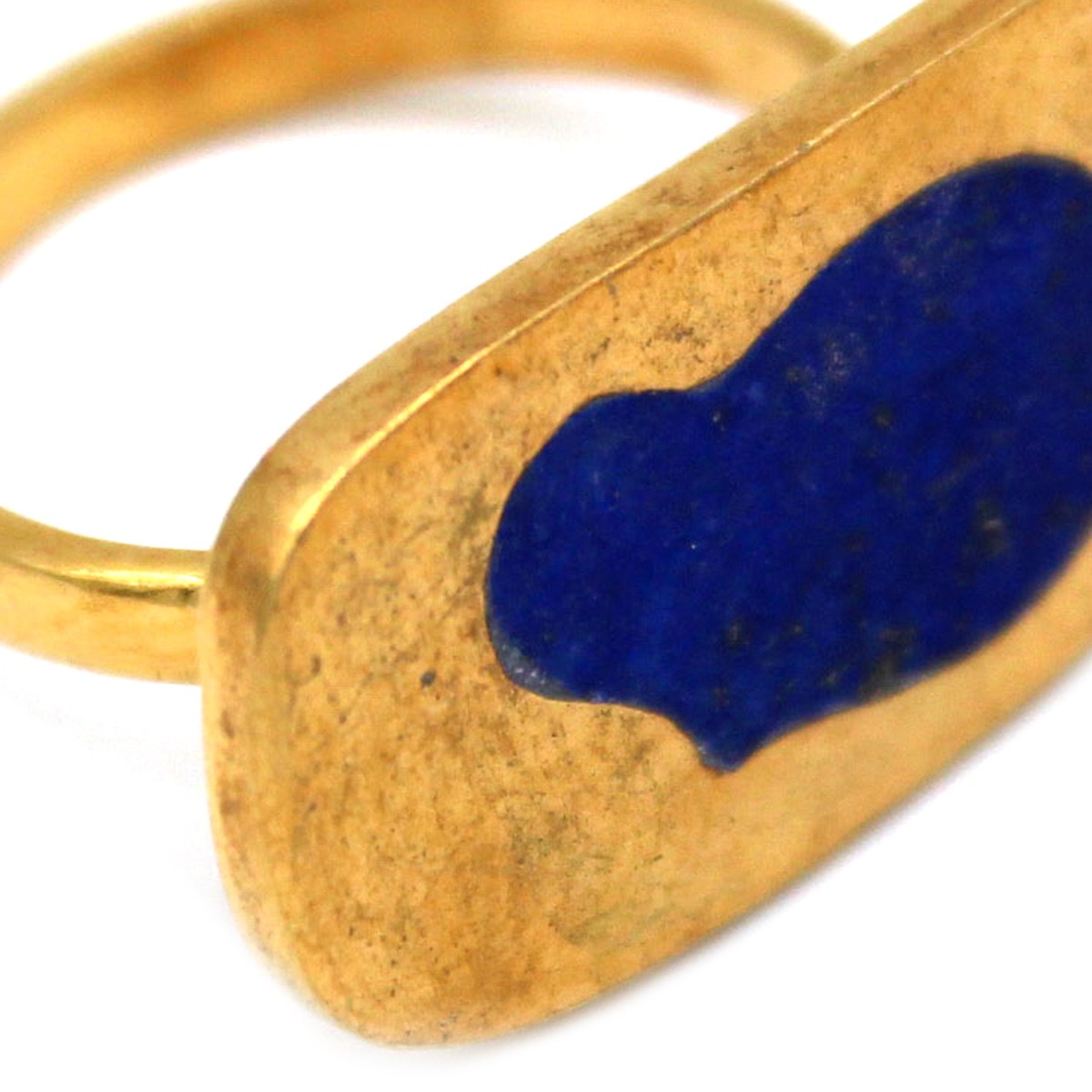 Lapis Lazuli Men's Ring | Silver Gold Platted Ring  2
