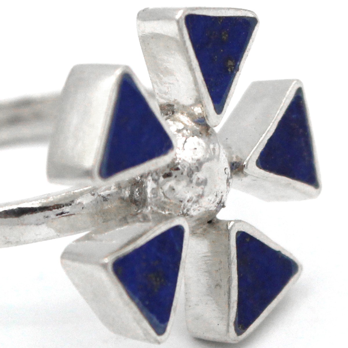 Lapis Lazuli Silver Ring | Floral Design Ring 2