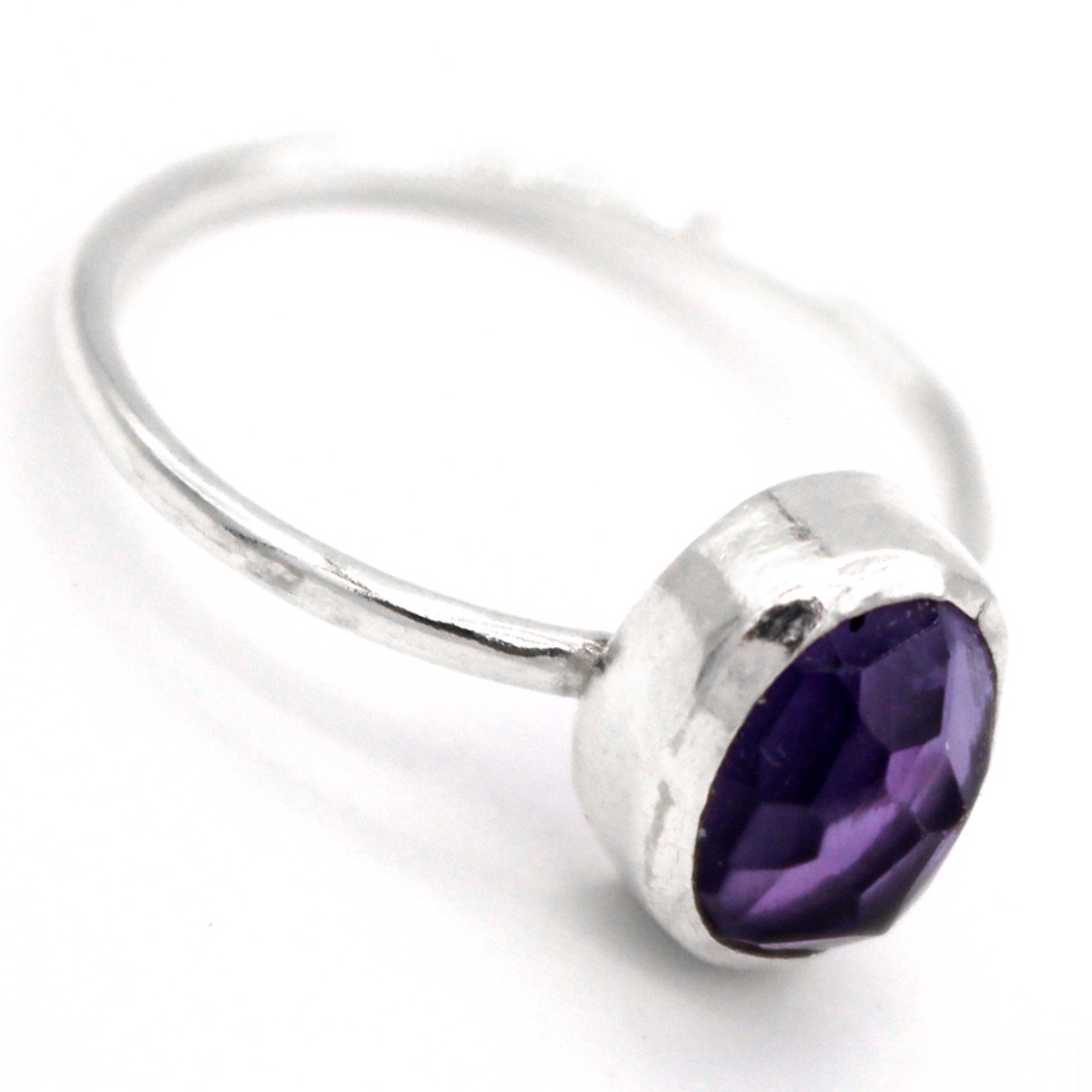 Round Silver Ring | Silver Solitaire Ring 2