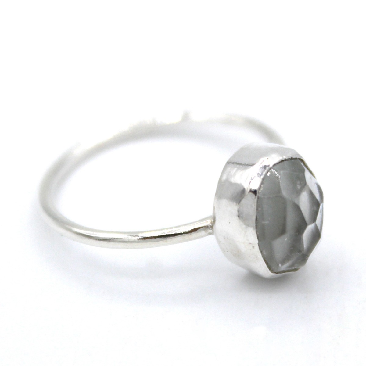 Quartz Stone Ring | Silver Solitaire Ring 1
