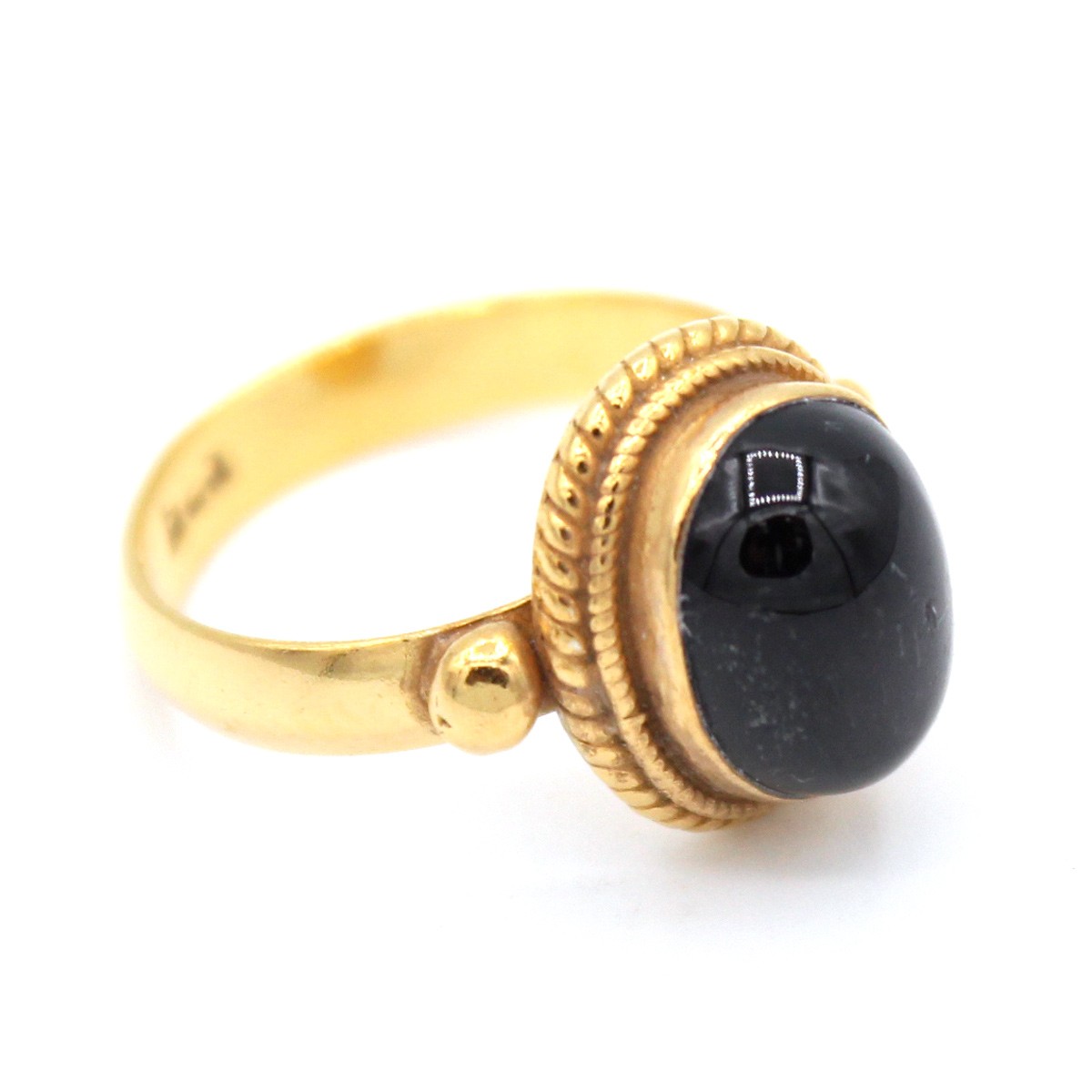 Black Agate Silver Ring | Gold Plated Cluster Ring 1
